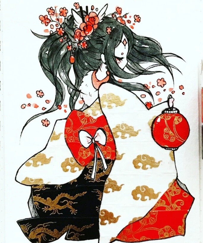 爆红ins风少女插画(头像)