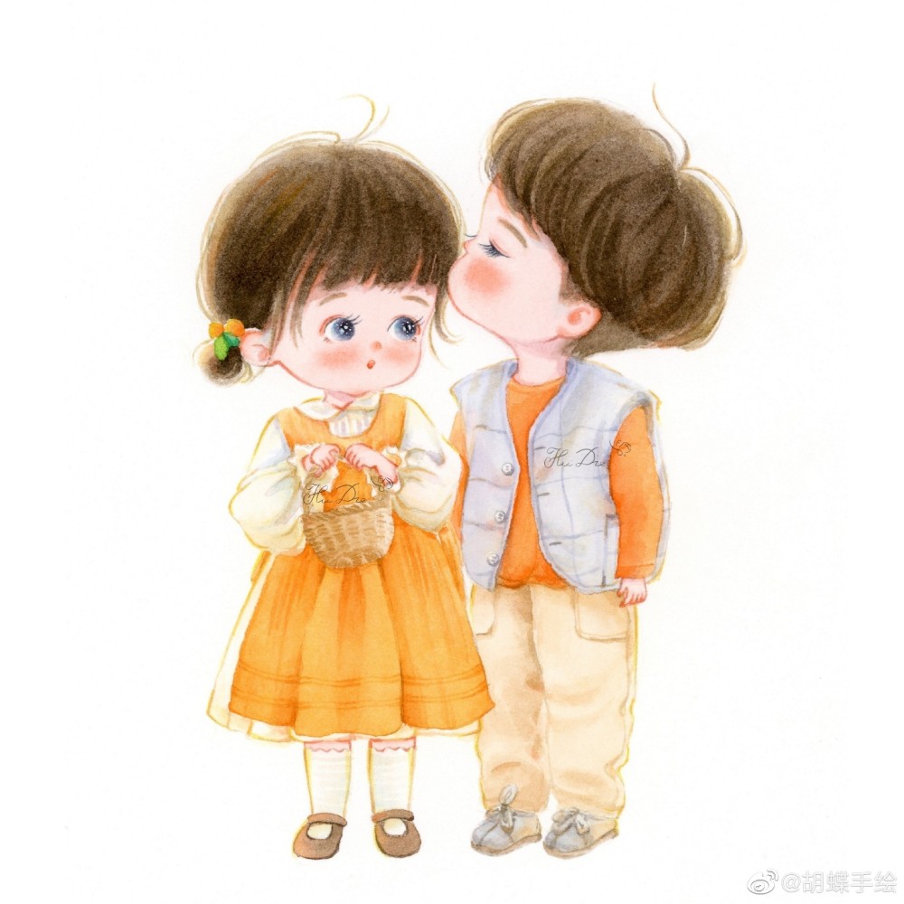所爱°|情侣°|日常°|想见你°|甜甜的情侣小头像°|by:@胡蝶手绘°
