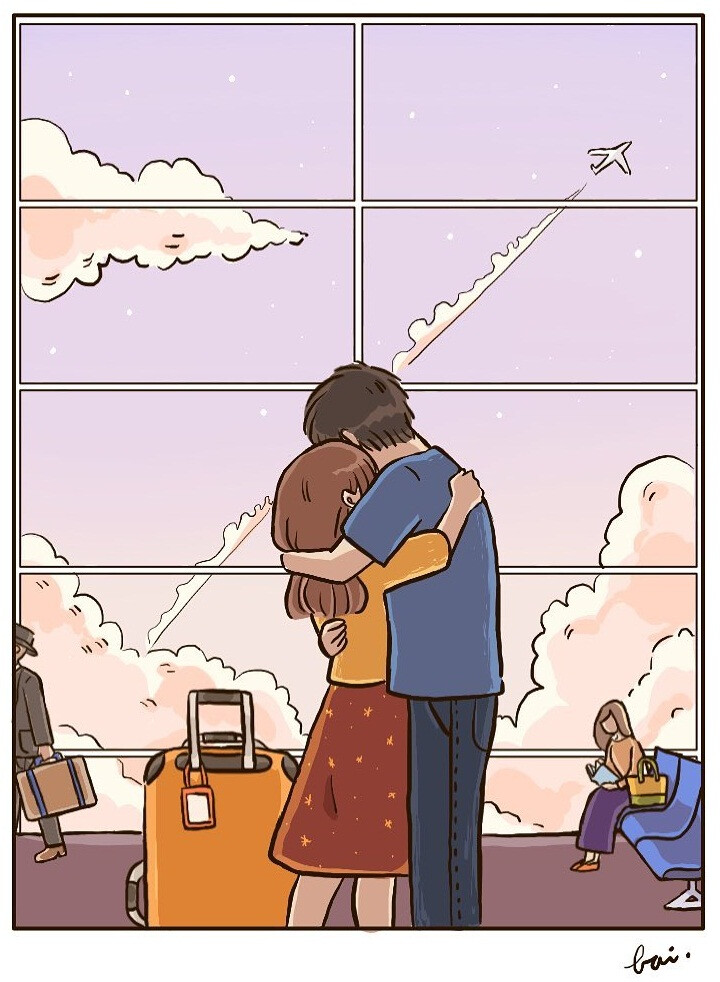 arrival or departure ~ 台湾插画师bai笔下的小情侣日常插画