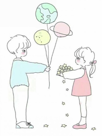 简笔画 情侣
