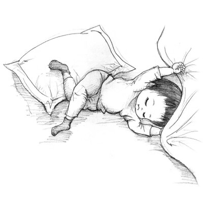 小宝宝简笔画睡觉图片