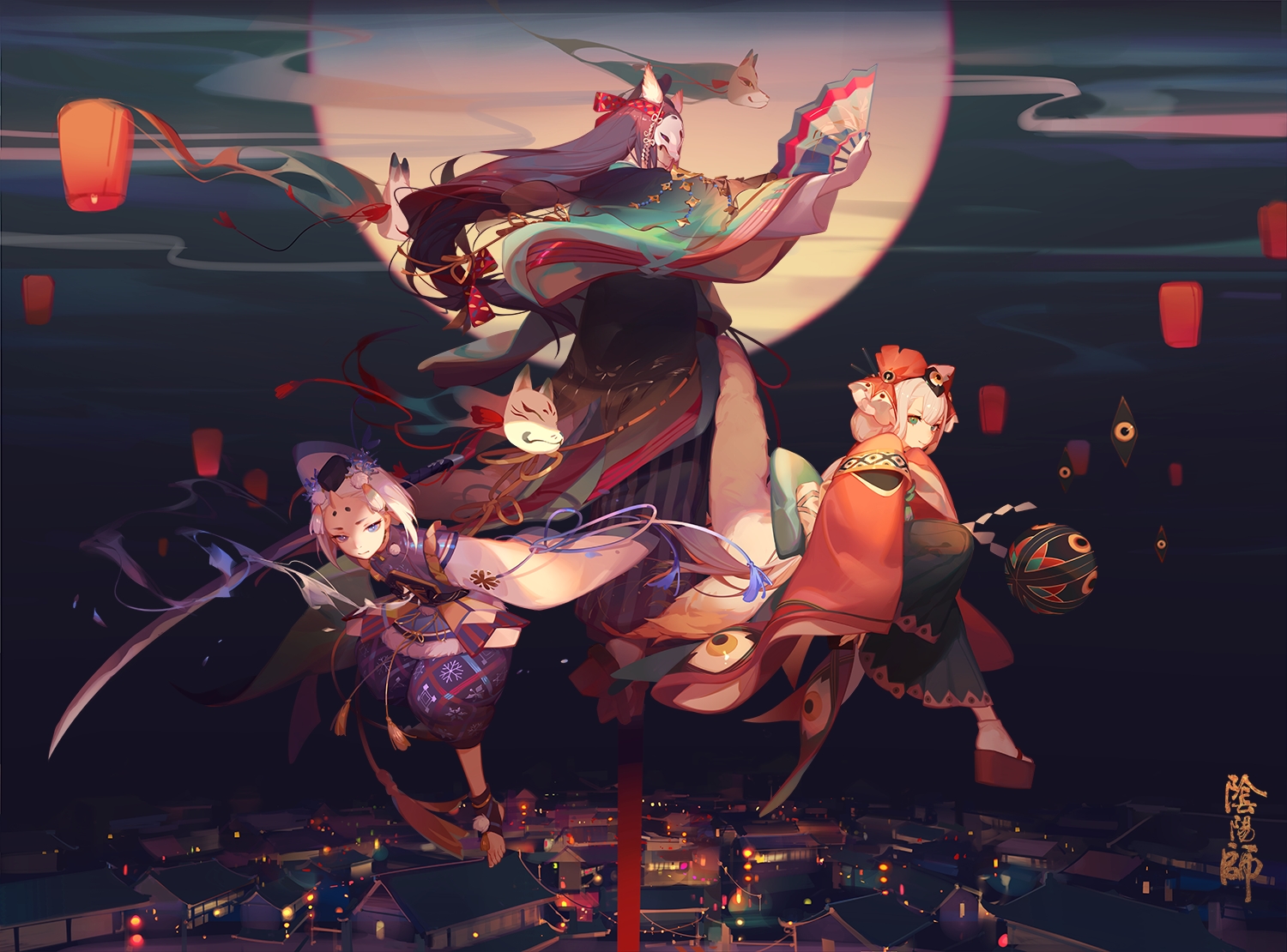 阴阳师官方,同人插画