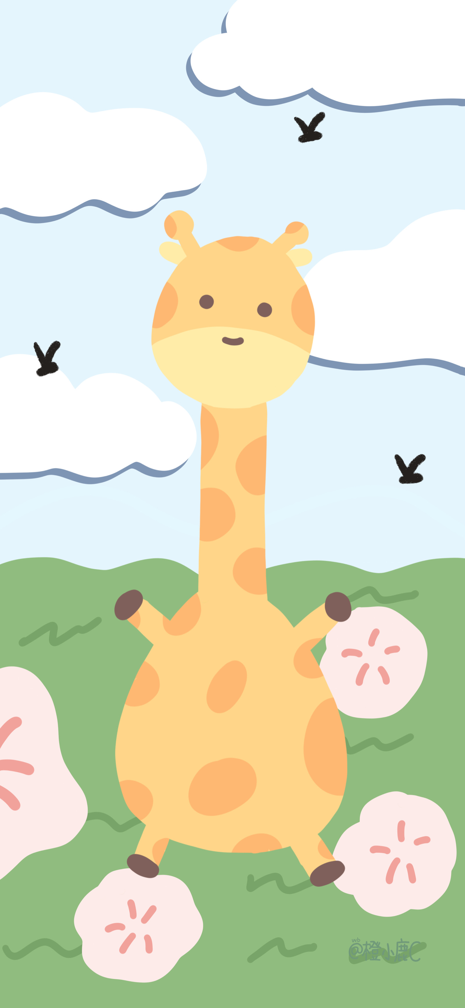 橙小鹿c插画壁纸/手机壁纸/可爱壁纸