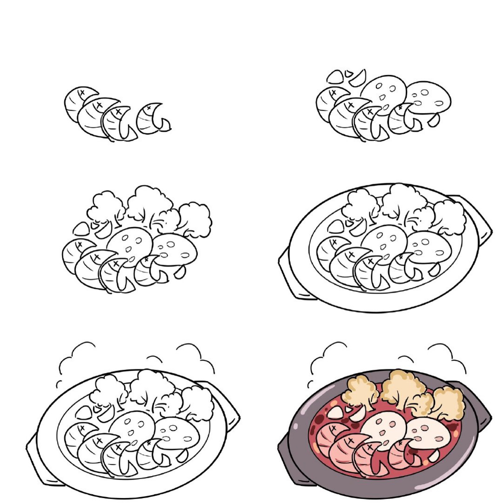 八大菜系代表菜简笔画图片