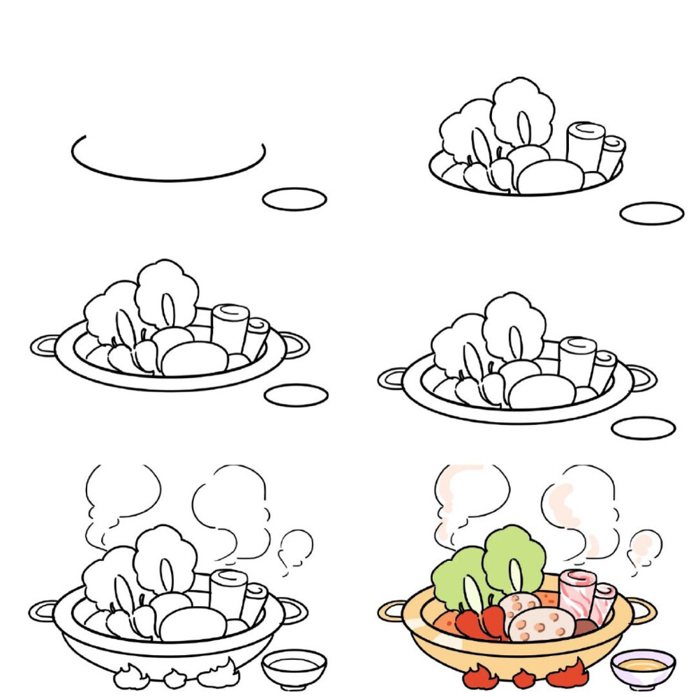 中国饭菜简笔画图片