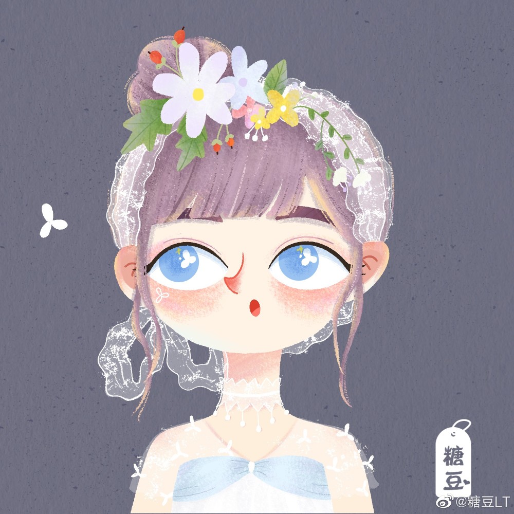 可爱治愈的新娘小头像°|by:糖豆lt°