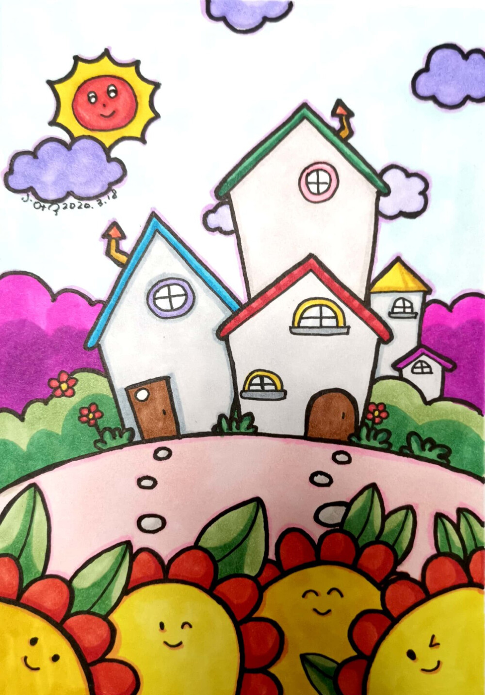 儿童画房子一等奖图片