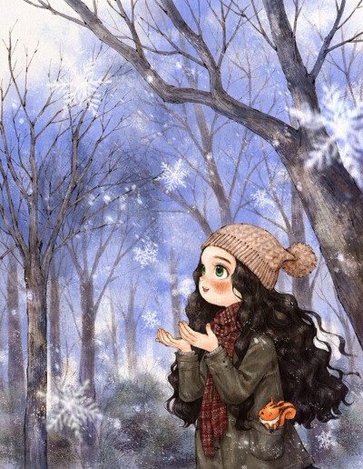 插画师 aeppol 的《森林女孩日记》