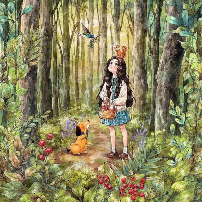 插画师 aeppol 的《森林女孩日记》