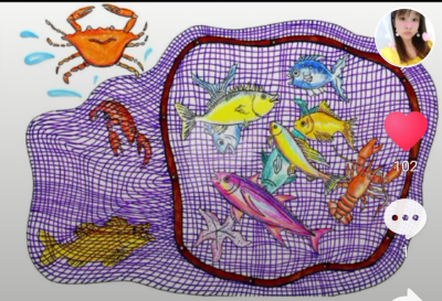 小班美术织渔网图片图片