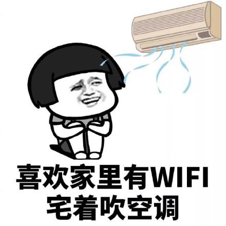 喜欢家里有wif宅着吹空调