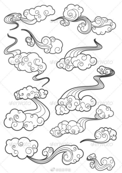古典云的画法图片