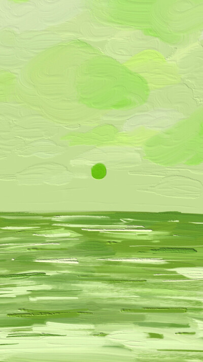 绿色可爱壁纸油画图片