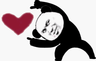 熊猫人比心手势表情包图片
