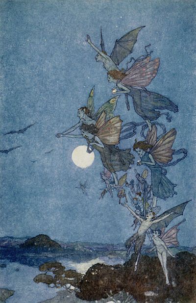 《暴风雨》莎士比亚埃德蒙·杜拉克(edmund dulac)为莎士比亚作品绘制