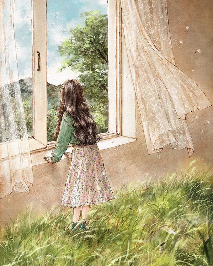 韩国插画师aeppol《森林女孩日记》