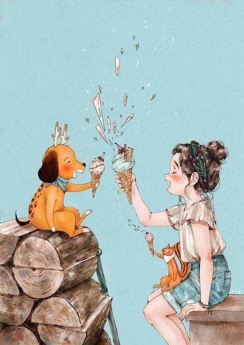 韩国插画师aeppol《森林女孩日记》