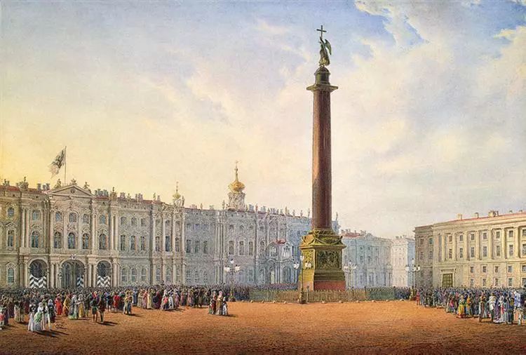 winter palace圆明园,Winter Palace vasily sadovnikov,view of palace square and winter palace in st.