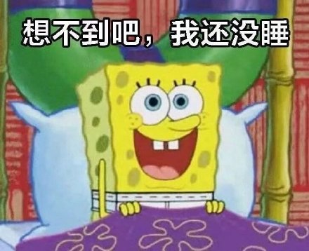 想不到吧,我还没睡(海绵宝宝表情包)