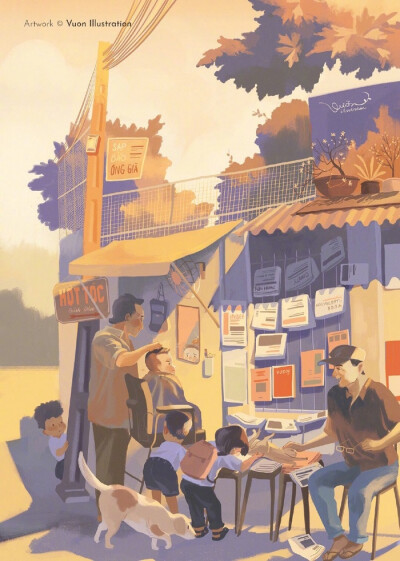 清新自然的配色,充满人间烟火气息的场景 越南插画师团队vuon