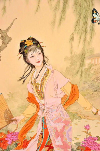 仕女工笔图