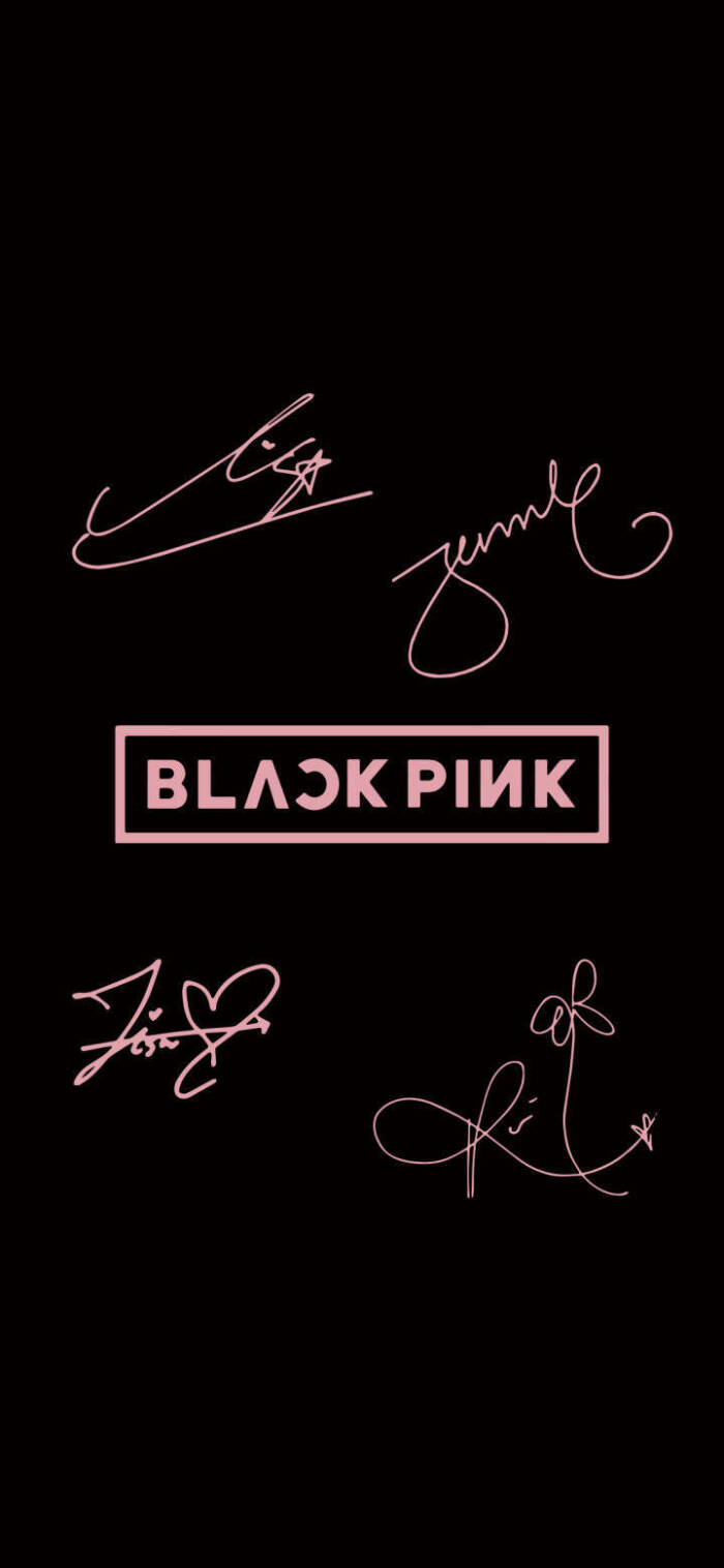 blackpink签名壁纸纯黑图片