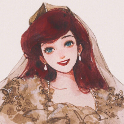迪士尼公主胶片插画头像.