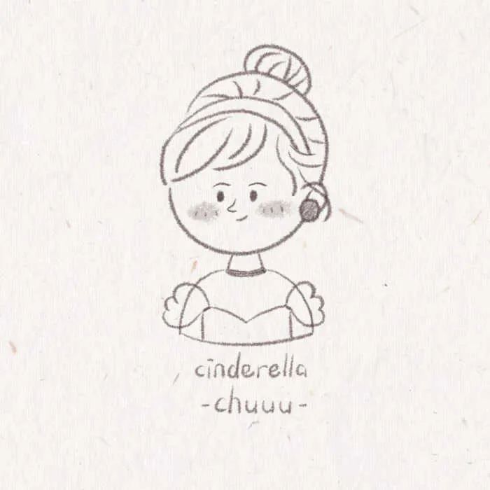 cinderella简笔画图片