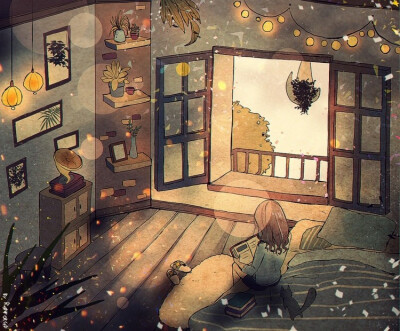 晴朗的一天 ~ 少女与猫的独居生活插画 画师reinforced作品