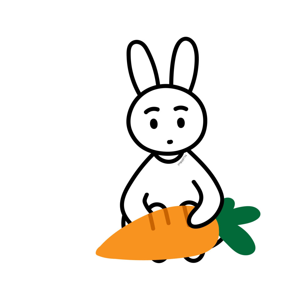 卡通兔子胡萝卜头像图片