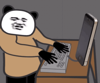 熊猫头疯狂打电脑 gif