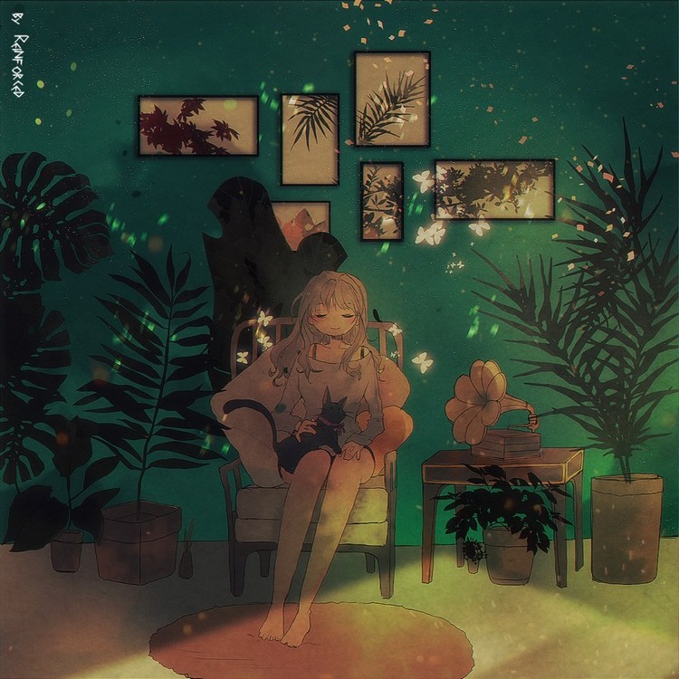 黄昏~ 少女与猫的独居生活插画 画师reinforced作品