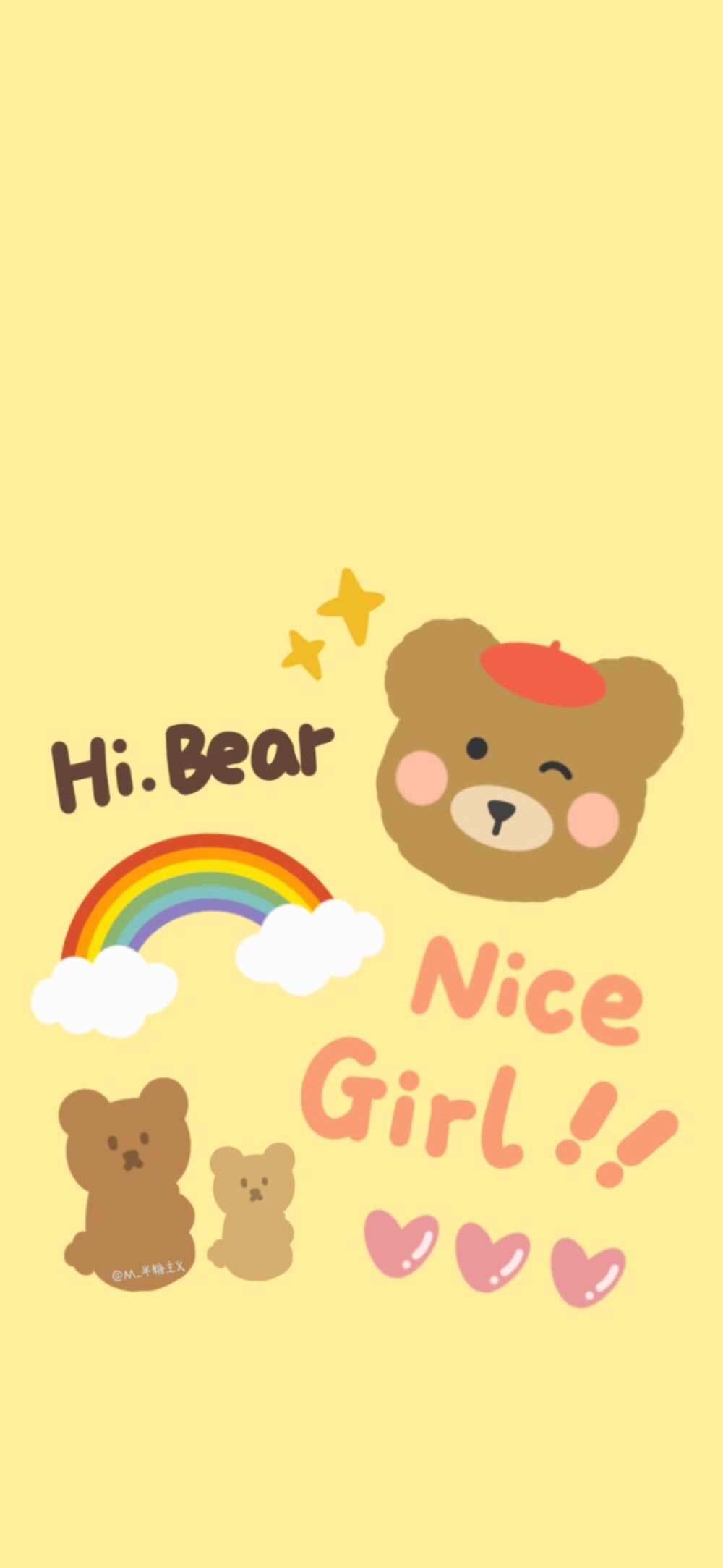 少女心可可爱爱软萌壁纸手绘小兔小熊超萌壁纸快关注关注我吧啾咪来自