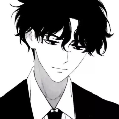 动漫男头黑白抽烟