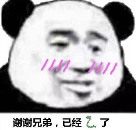 谢谢兄弟,已经蛇了 熊猫头表情包