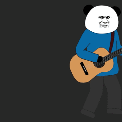 沙雕熊猫头演奏吉他表情包