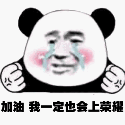 加油我一定也会上荣耀(熊猫头表情包)