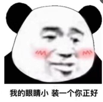 我的眼睛小 装一个你正好(熊猫头撩妹撩汉表情包)