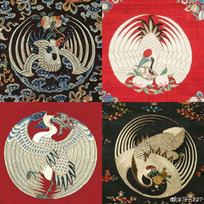 传统纹样团云鹤纹
