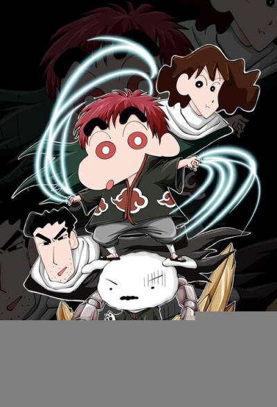 可爱的蜡笔小新cos火影忍者