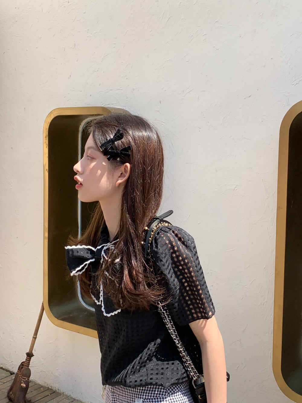 梁子玥越 网红 中国 穿搭 日常 壁纸 女头 头像 自拍 对镜拍 美女