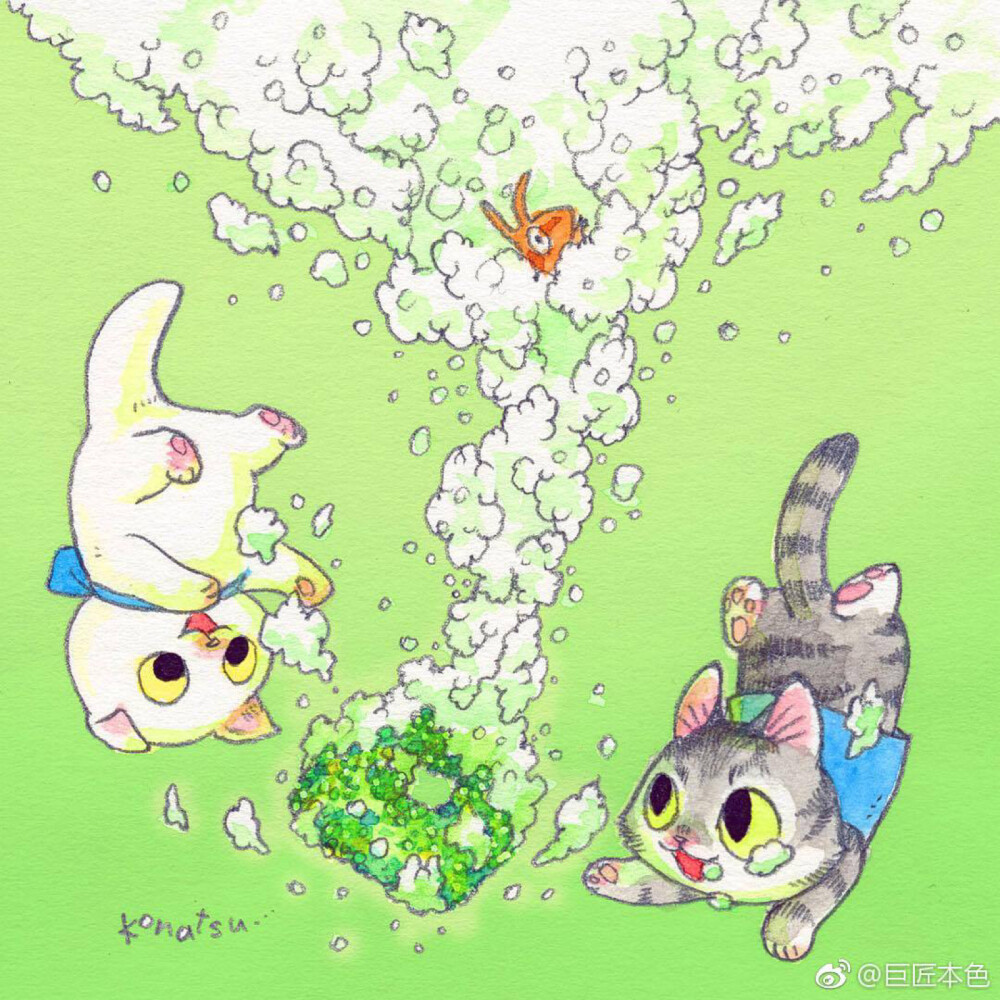 分享ins konatsu-tunacan超萌插画[兔子][爱你]