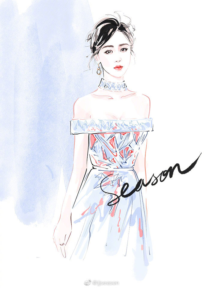 jjseason插画超话 ---- 甜美少女@杨紫 #season时尚插画