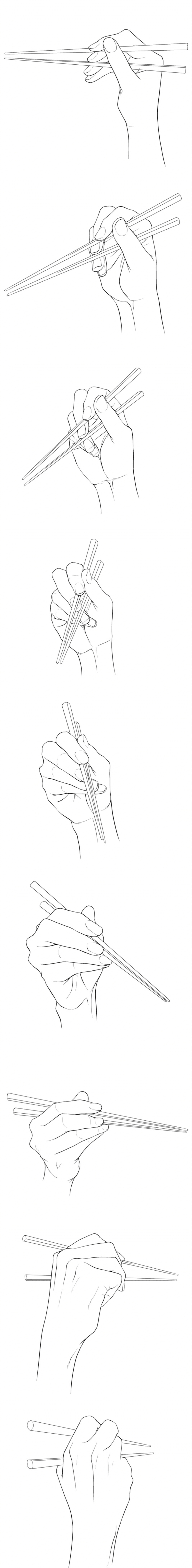 拿筷子的手怎么画图片