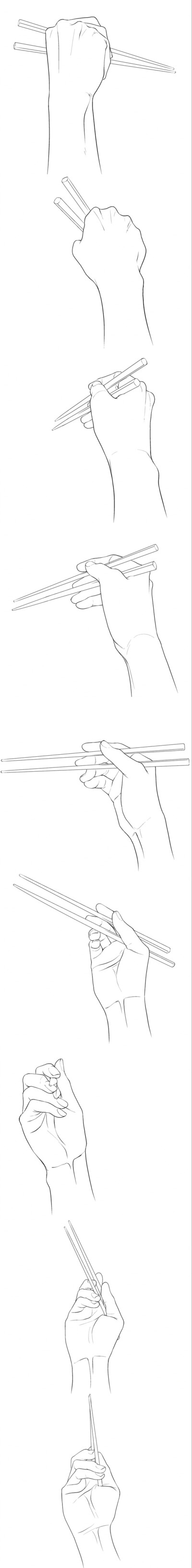 拿筷子的手怎么画图片