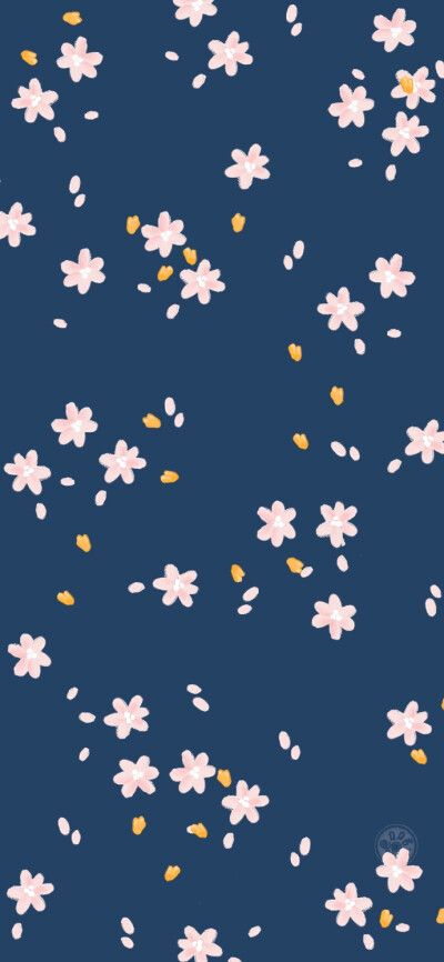 一组简约的油画碎花壁纸图源微博@力力君