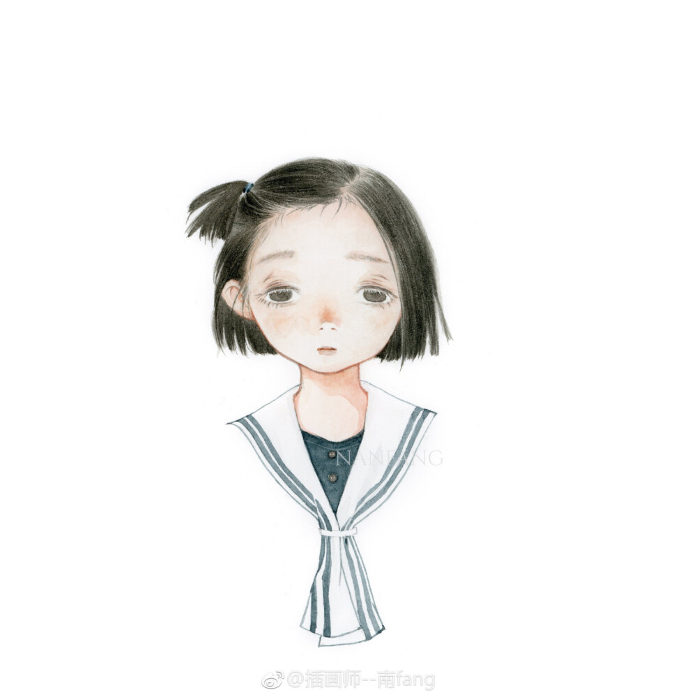 女生头像 手绘水彩
