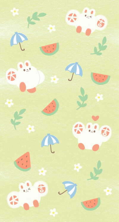 平铺壁纸可爱 简约 锁屏 纯色 卡通 cr:@大吉兔