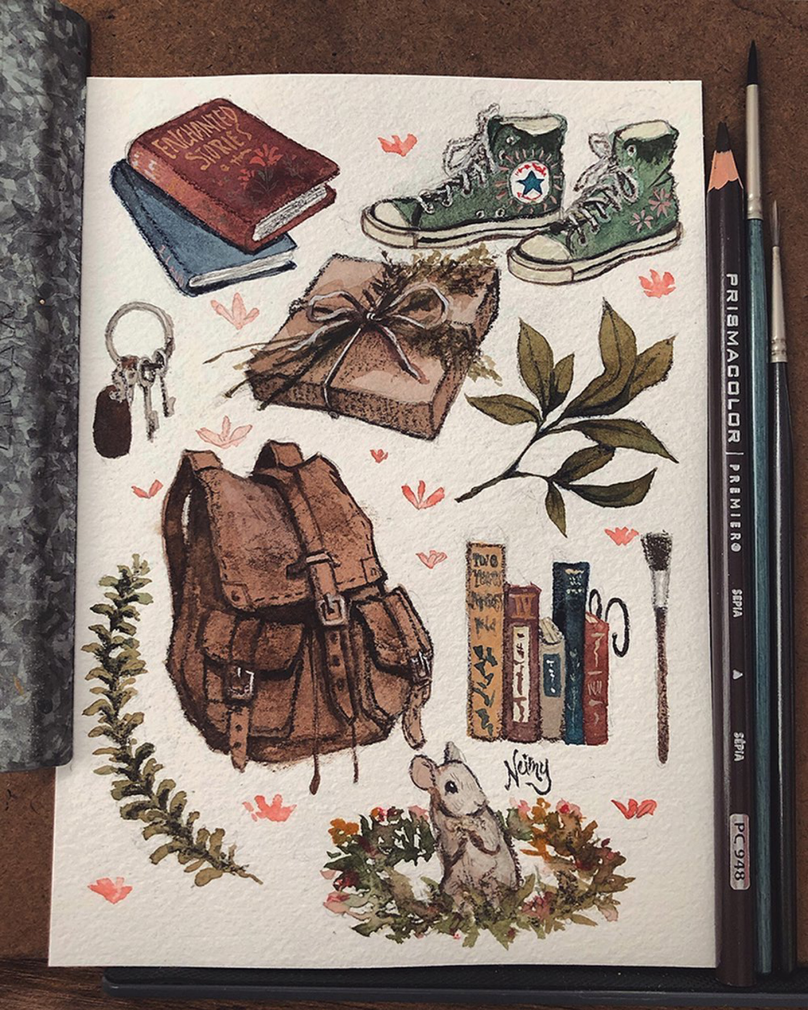 需要五年的时间欧美头像插画线稿小素材小物件都在这了 ins:neimyka