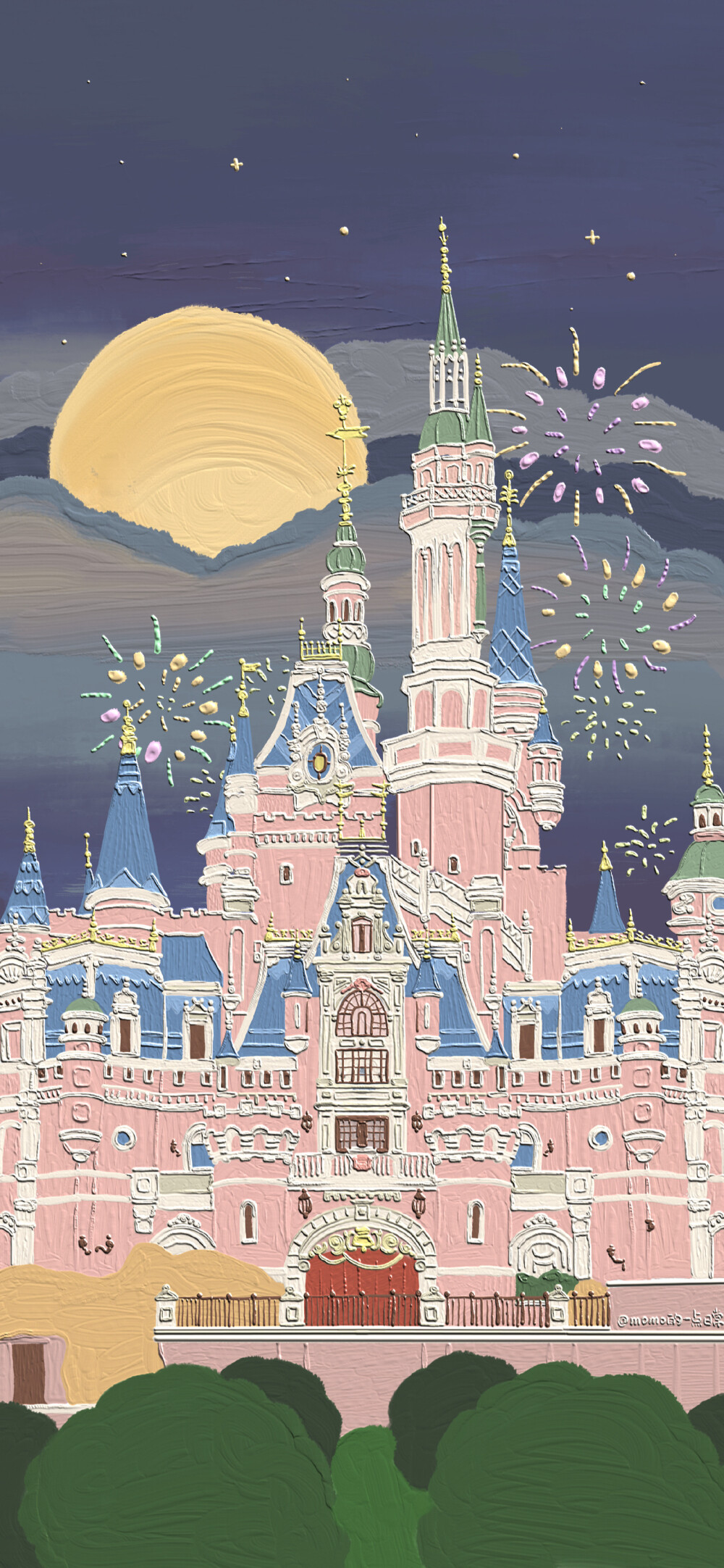 迪士尼城堡|油画壁纸